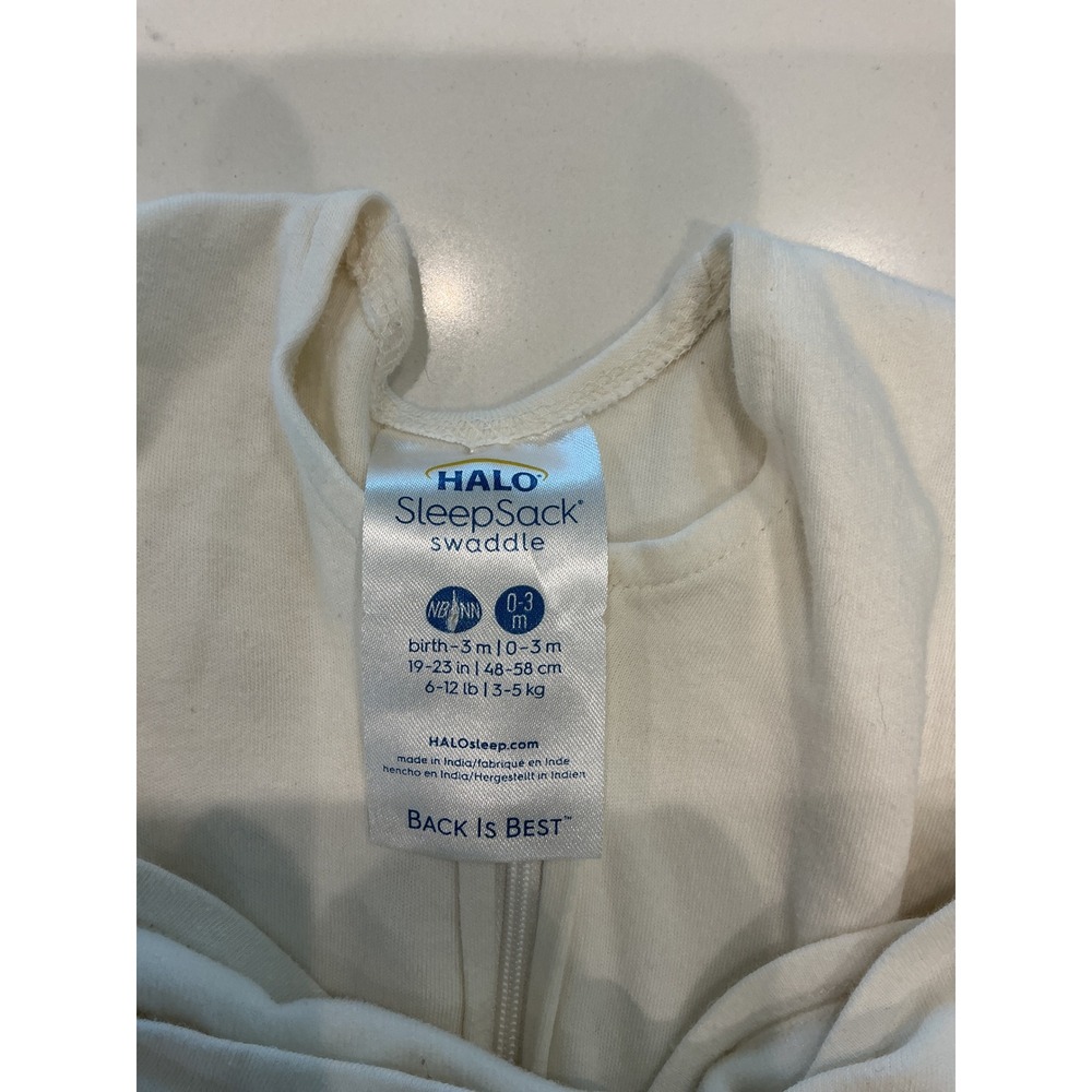 Halo SleepSack Swaddle Cream Off White Cotton 0-3 Months Newborn Wrap - Picture 2 of 5